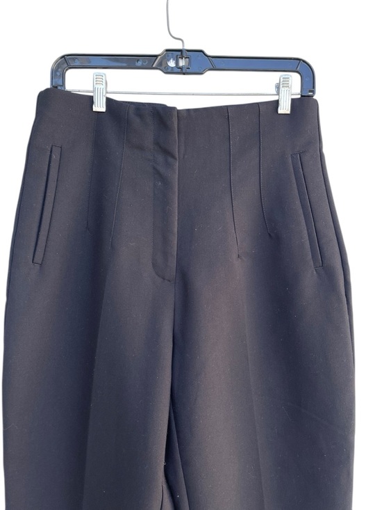 Zara Blogger Favorite Black High Waited Taper Leg Trousers Size L - Picture 7 of 13